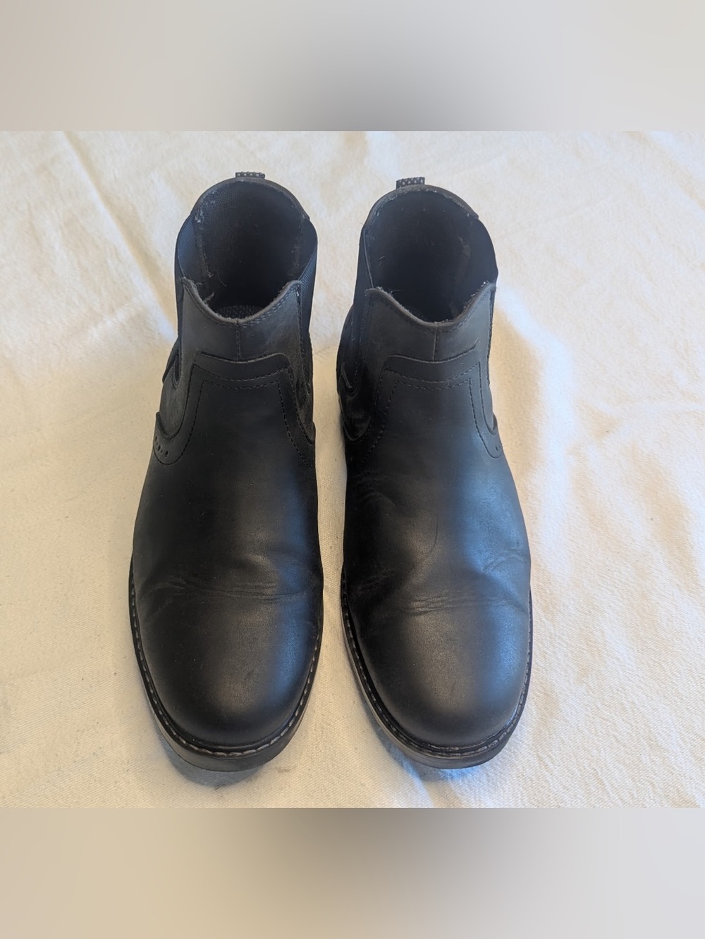 Nunn Bush Black Leather Delton Plain Toe Chelsea Boots